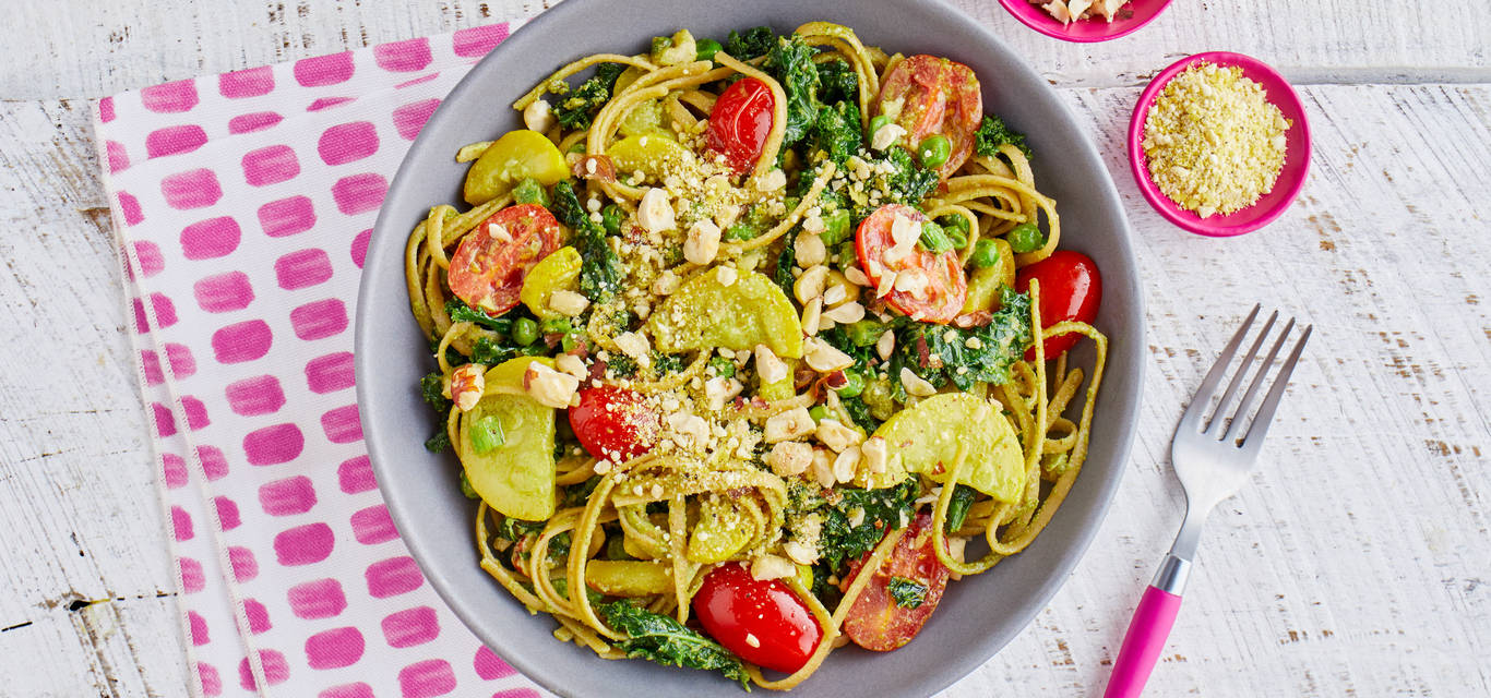 LINGUINE WITH BASIL PESTO Recipes Green Chef